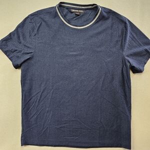 Michael Kors Men's Medium Dark Blue Short Sleeve Top